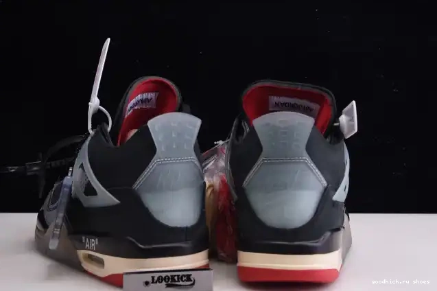 Cheap White Off Jordan 4 x Bred Air CV9388-001 Retro 0327